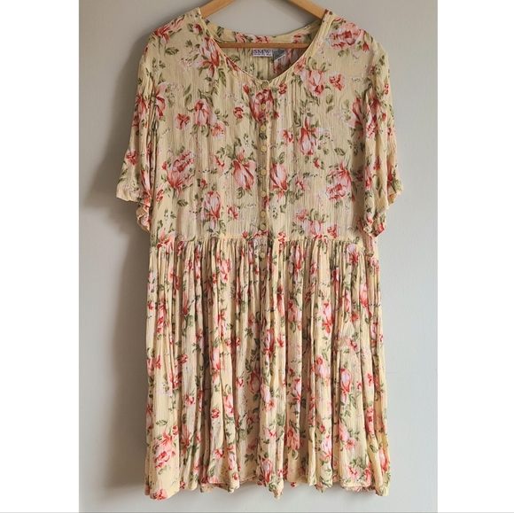 Vintage yellow floral dress